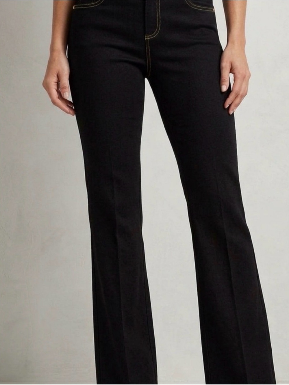 Vintage Cache Contour Collection Black denim with gold stitching
